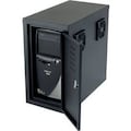 Global Equipment Orbit CPU Side Cabinet with Front/Rear Doors and 2 Exhaust Fans - Black 249309FBK